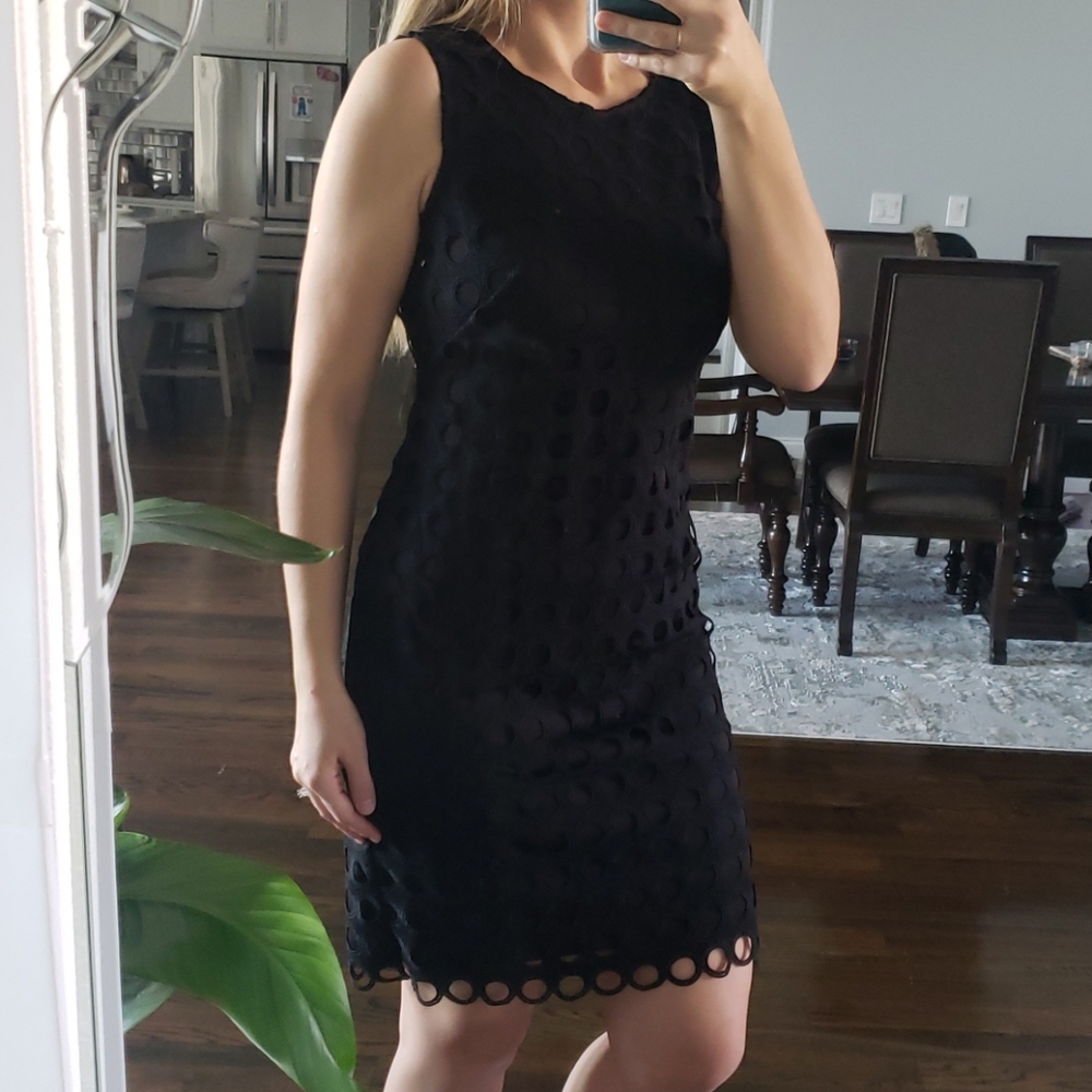 Donna Karan lace black mini dress sz 4